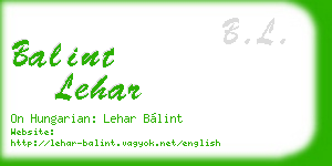 balint lehar business card